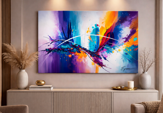 L’Envol Coloré – Tableau abstrait coloré moderne