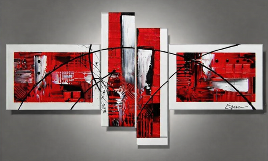 Tableau Origamy Reliefs Rouge noir blanc
