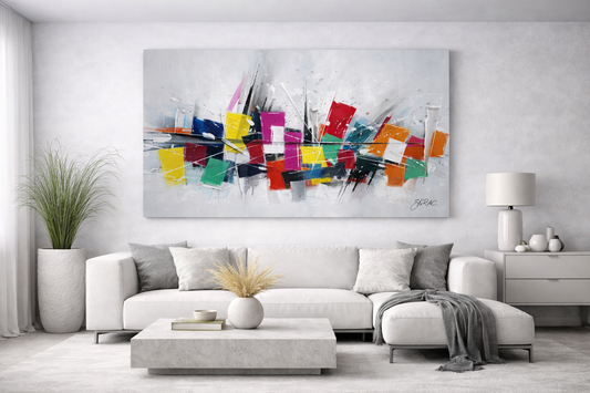Mosaïque Chromatique – Tableau abstrait multicolore moderne