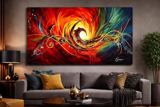 Vortex d'Énergie – Tableau abstrait coloré